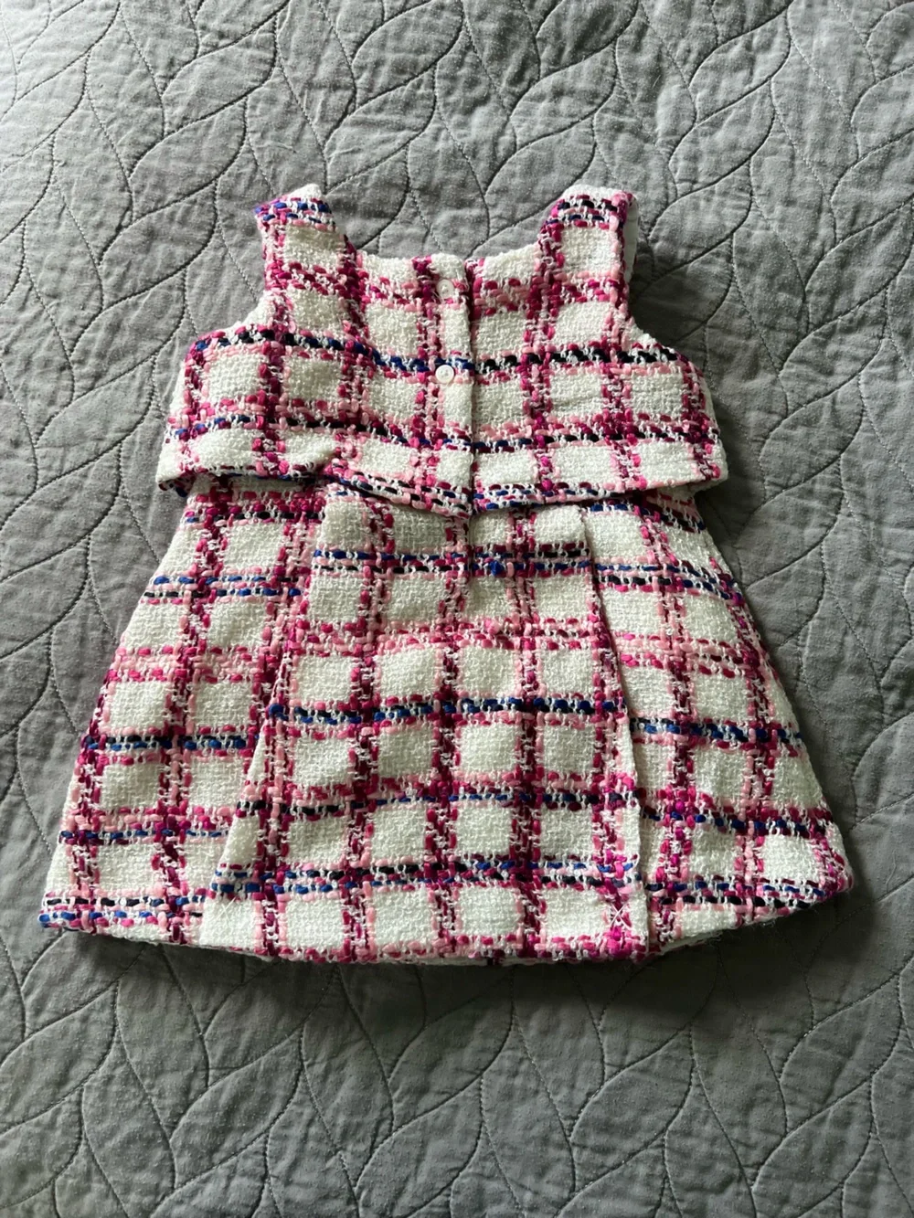 Janie and Jack Pink and White Tweed Sleeveless Dress 12-18 Months NWT